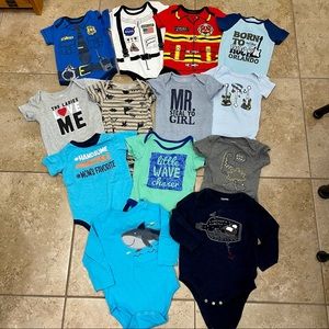 Huge Lot of 13 Boy’s Onesies